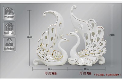 陶瓷工藝品 創意風家居擺件 婚慶天鵝禮品擺件_瓷器工藝品批發